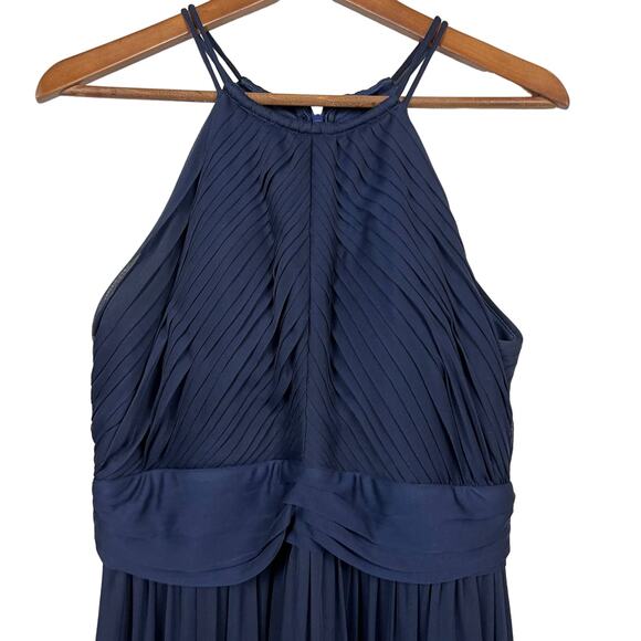 Birdy Grey Halter Top Dress Prom Bridesmaid Navy - L - Picture 2 of 7